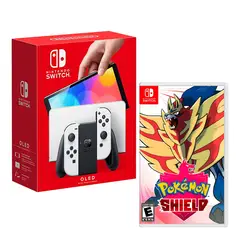 Nintendo - Consola Switch Modelo Oled Blanco + Pokemon Shield
