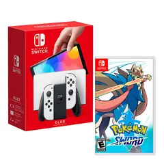 Nintendo - Consola Switch Modelo Oled Blanco + Pokemon Sword