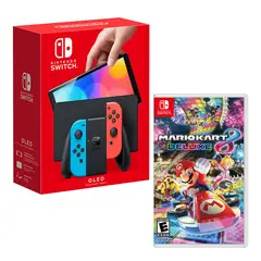 Nintendo - Consola Switch Modelo Oled Neon + Mario Kart 8