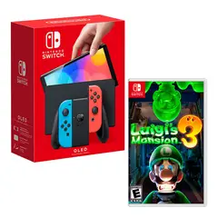 Nintendo - Consola Switch Modelo Oled Neon + Luigis Mansion 3