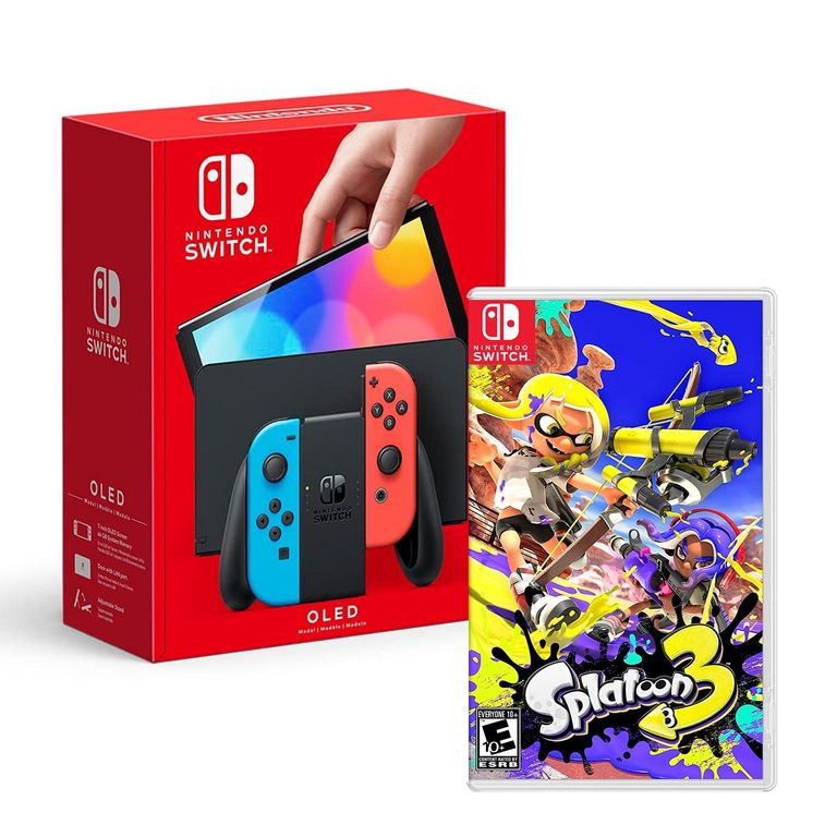 Consola Switch Oled Neon + Splatoon 3