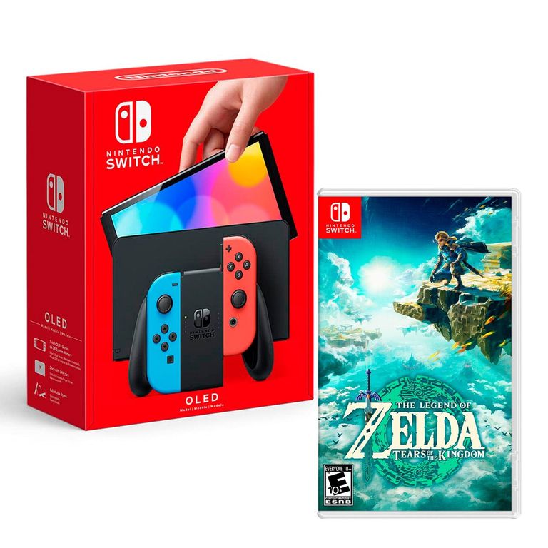 Consola Switch Modelo Oled Neón + Zelda Tears Of The Kingdom