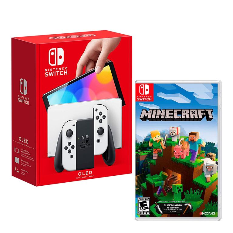 Consola Switch Modelo Oled Blanco + Minecraft