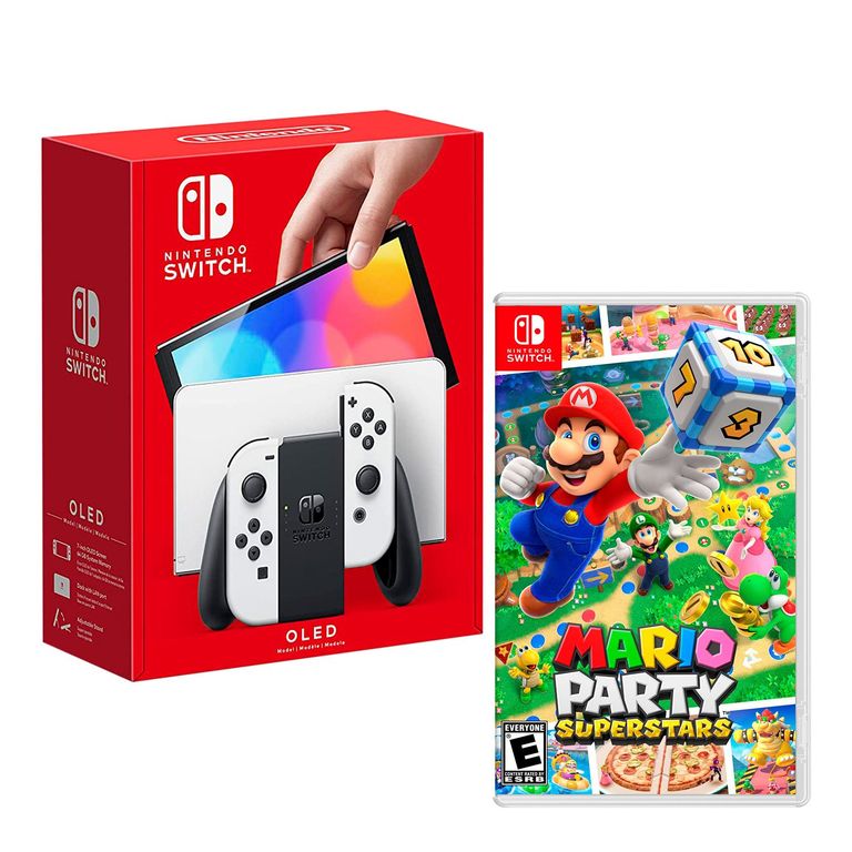 Consola Switch Modelo Oled Blanco + Mario Party Superstar