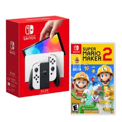 Nintendo - Consola Switch Modelo Oled Blanco + Mario Maker 2
