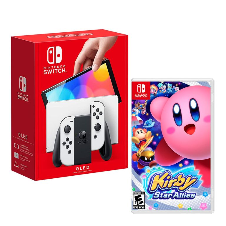 Consola Switch Modelo Oled Blanco + Kirby Star Allies