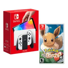 Nintendo - Consola Switch Modelo Oled Blanco + Pokemon Lest Go Eevee