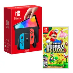 Nintendo - Consola Switch Modelo Oled Neon + New Super Mario Bros U