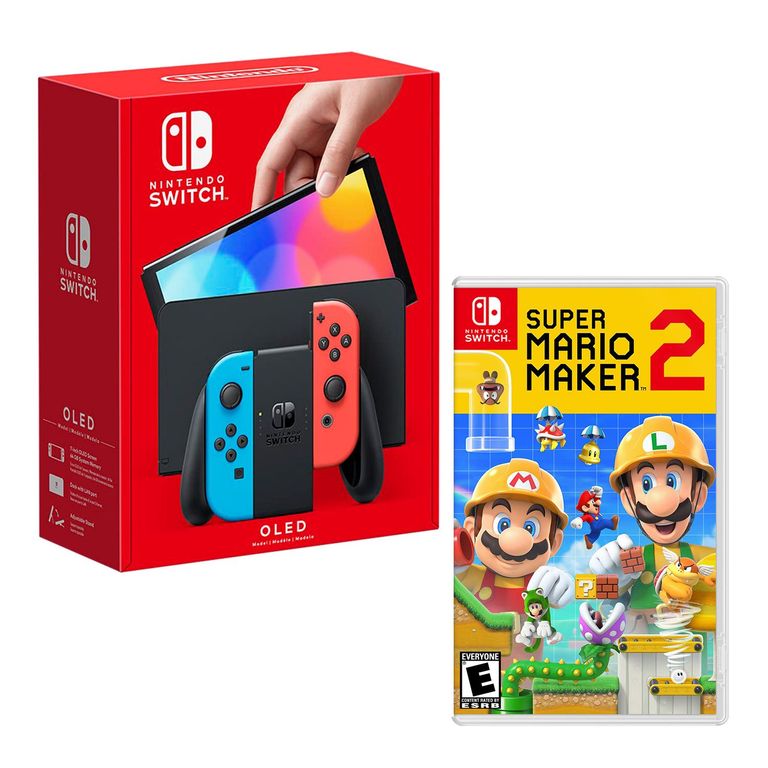 Consola Switch Modelo Oled Neon + Mario Maker 2