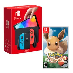 Nintendo - Consola Switch Modelo Oled Neon + Pokemon Lest Go Eevee