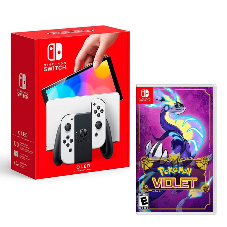 Consola Switch Oled Blanco + Pokemon Violet