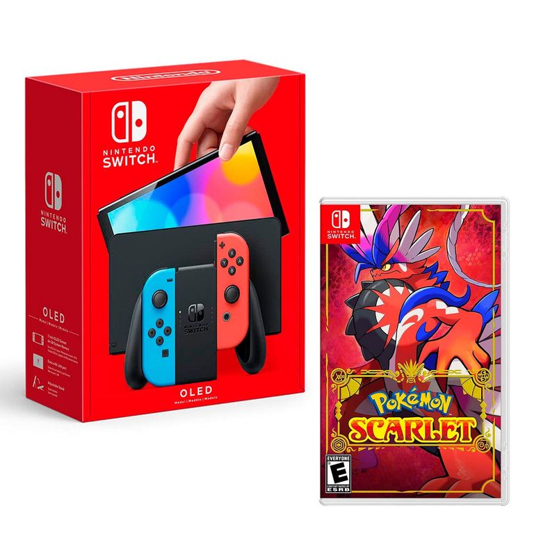 Consola Switch Oled Neon + Pokemon Scarlet