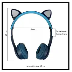 GENERICO - AUDÍFONO BLUETOOTH P47M GATITO - AZUL