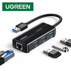UGREEN - Adaptador Usb 3.0 A Rj45 Lan Ethernet + Hub 3 Puertos USB 3.0
