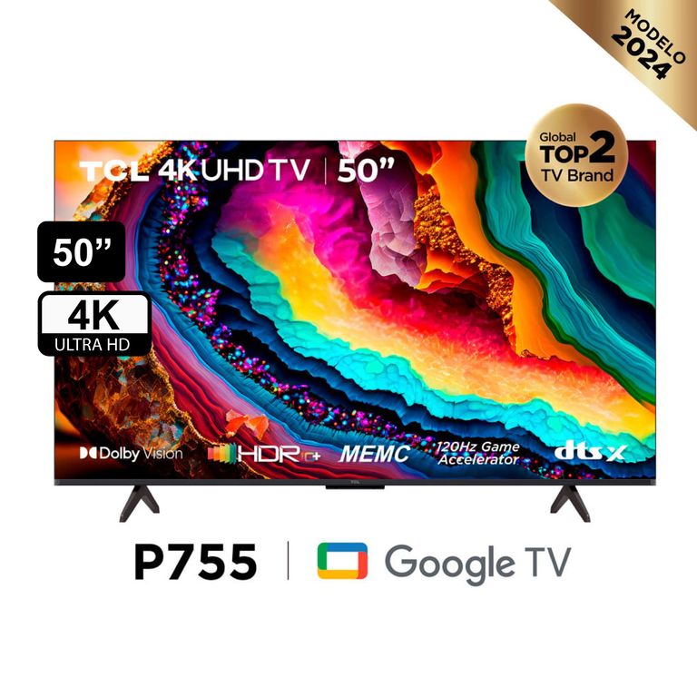 Televisor Smart 50 UHD 4K 50P755 Nuevo Modelo - Negro