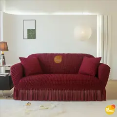 CASATEX - Funda Protectora Alto Relieve Para Muebles Set De 3-2-1 Asiento Guinda