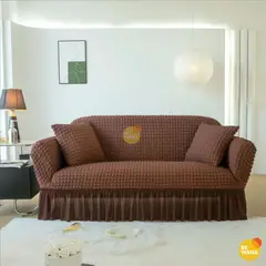 CASATEX - Funda Protectora Alto Relieve Para Muebles Set De 3-2-1 Asiento Brown