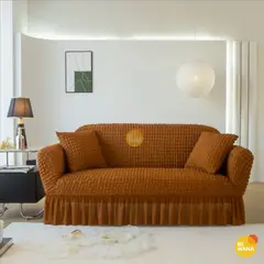 CASATEX - Funda Protectora Alto Relieve Para Muebles Set De 3-2-1 Asiento Ocre