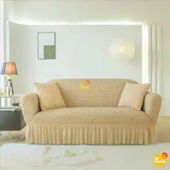 CASATEX - Funda Protectora Alto Relieve Para Muebles Set De 3-2-1 Asiento Beige