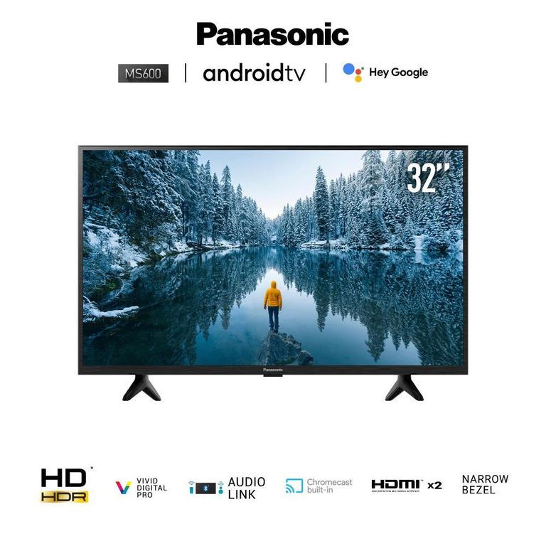 Televisor 32 Android Tv HD TC-32MS600P Nuevo Modelo - Negro