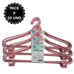 GENERICO - Kit 30 Ganchos Colgadores Rosado