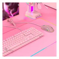 RYBIU IMPORT - Mouse Gamer Profesional con Botones Rosado Y+Regalo Stickers