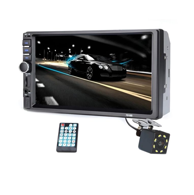ESTEREO PARA AUTO QM-701B PANTALLA 7 LCDMP3MP5TFUSBAUXBT45W C/ CAMARA
