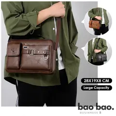 GENERICO - Bandolera Moda Hombre Cuero Impermeable Weixier Porta Tablet Café