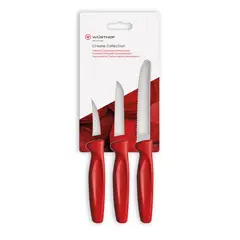WUSTHOF - Set de 3 Cuchillos utillitarios Create Rojo