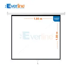 OEM - ECRAN MANUAL RETRACTIL Pared/Techo 1.80 X 1.80 m (Antireflex)