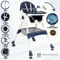 BABY - Silla de Comer «LODGE» con Ruedas Edición Limitada Blue