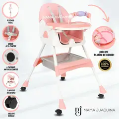 BABY - Silla de Comer «LODGE» con Ruedas Edición Limitada Pink