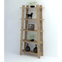 MCD WOODS - Estante para sala con repisas en melamina color maderado