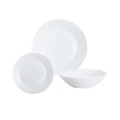 LUMINARC - Pack plato X4 entrada 19 cm + plato X4 bajo 27 cm + Bowl 16 cm harena blanco