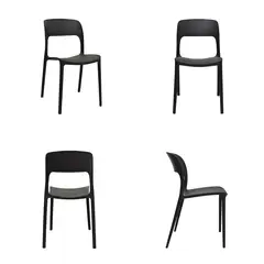 BONNO - Set X 4 Silla de Diseño Obi Negra