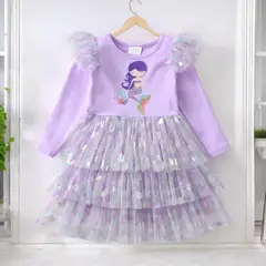 GENERICO - VESTIDO DE NIÑA DISEÑO SIRENITA CON CAPAS
