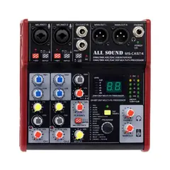 GENERICO - Mezclador Mixer 4 Canales con Interfaz MS-CAST4 ALL SOUND