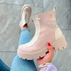 GENERICO - Botin Mujer Yomar Cadena015L-60 Color Hueso