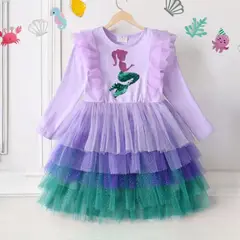 GENERICO - VESTIDO DE NIÑA PARA FIESTA - MODELO SIRENITA