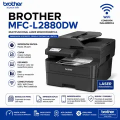Brother - MFCL2880DW Multifuncional láser monocromático 34ppm
