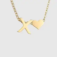 GENERICO - Collar Inicial con corazón letra X Mujer Pendiente