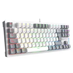 ANTRYX - TECLADO MECANICO TKL MK840L WHITE & GRAY RED SWITCH