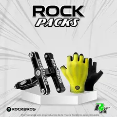 ROCKBROS - PACK SOPORTE UNIVERSAL Y GUANTE AMARRILLO XL