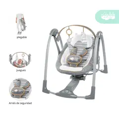 GENERICO - Silla Nido Mecedora de Bebé Columpio color Plomo