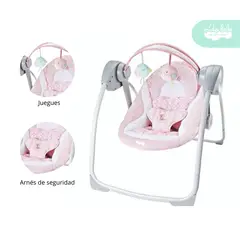 GENERICO - Silla Nido Mecedora de Bebé Columpio modelo Sweet rosado