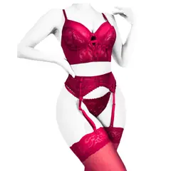 GENERICO - Conjunto Miranda incluye medias de regalo lencería fina_.