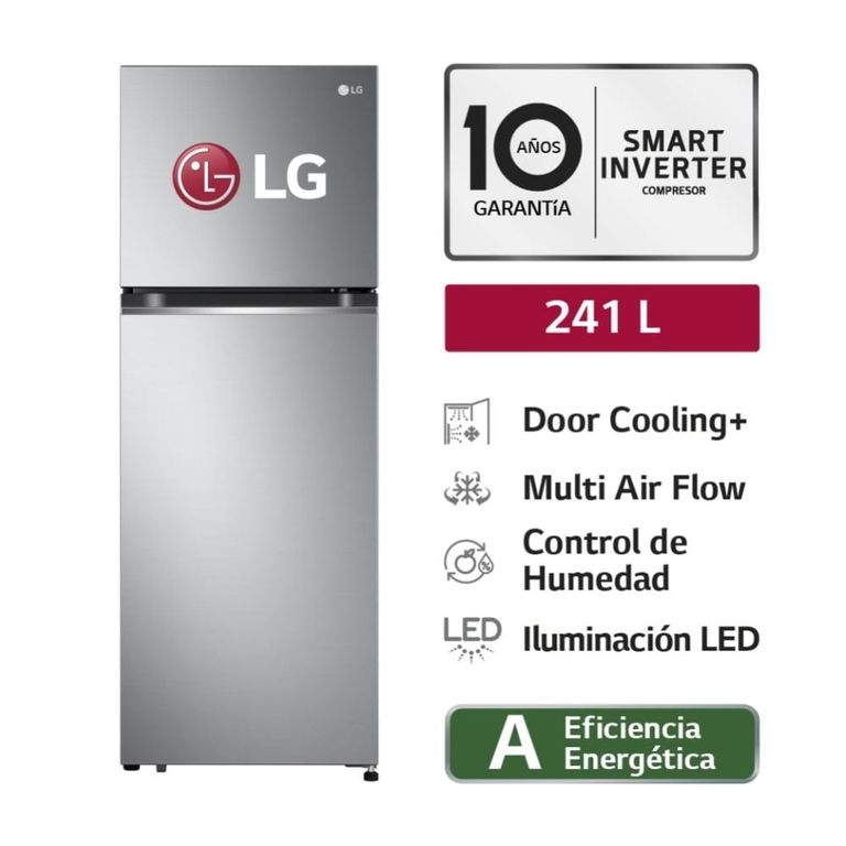 Refrigeradora Top Freezer 241LT No Frost Door Cooling GT24BPP Plateado_.