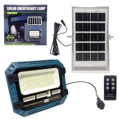 GENERICO - Reflector LED con Panel Solar para Exteriores con Cable 100W