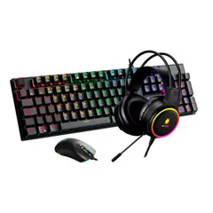 ANTRYX - KIT GAMING AUDIFONO + TECLADO + MOUSE GC-3100 x3 BLACK BLUE SWITCH AGC-3100X3KBL-SP