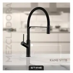 STONE - MEZCLADORA MONOCOMANDO P/COCINA AL MUEBLE KANE STB-01 BLACK